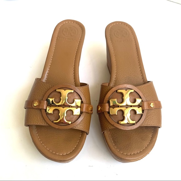 Tory Burch Shoes - TORY BURCH PATTI LEATHER WEDGE LOGO PLATFORM SHOES